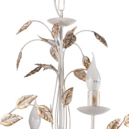 ONLI - Luster na reťazi COLLANA 6xE14/6W/230V biela/zlatá