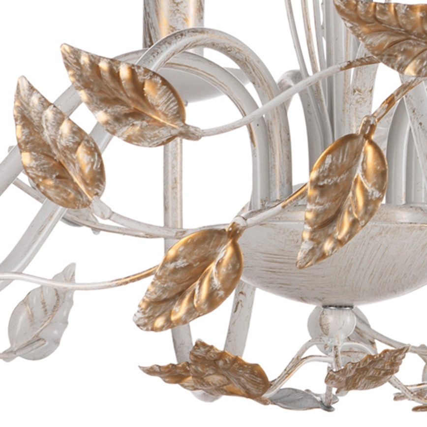 ONLI - Luster na reťazi COLLANA 6xE14/6W/230V biela/zlatá