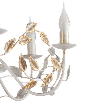 ONLI - Luster na reťazi COLLANA 6xE14/6W/230V biela/zlatá