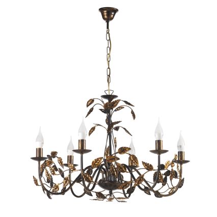 ONLI - Luster na reťazi COLLANA 6xE14/6W/230V bronzová/zlatá