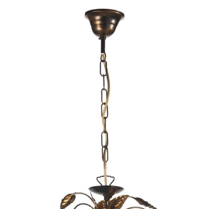 ONLI - Luster na reťazi COLLANA 6xE14/6W/230V bronzová/zlatá
