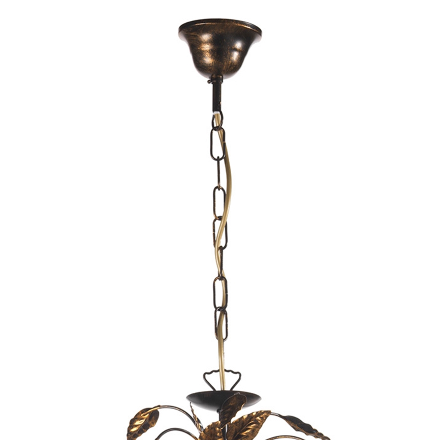 ONLI - Luster na reťazi COLLANA 6xE14/6W/230V bronzová/zlatá