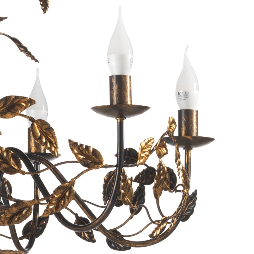 ONLI - Luster na reťazi COLLANA 6xE14/6W/230V bronzová/zlatá