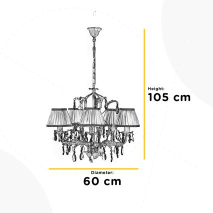 ONLI - Luster na reťazi KAREN 5xE14/6W/230V biela