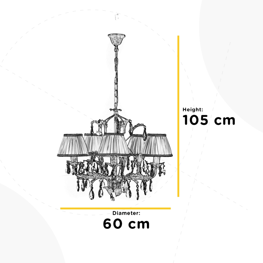 ONLI - Luster na reťazi KAREN 5xE14/6W/230V biela