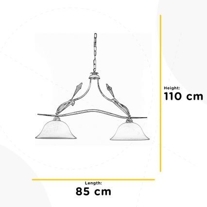 ONLI - Luster na reťazi LUCREZIA 2xE27/22W/230V krémová