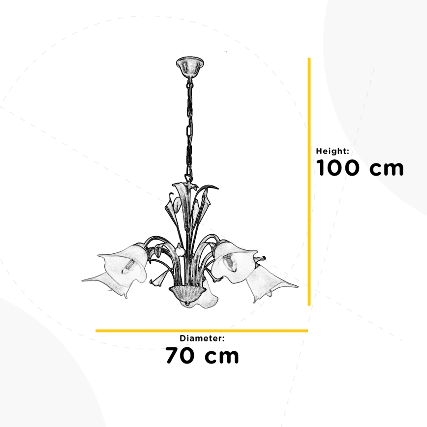 ONLI - Luster na reťazi LUCREZIA 5xE14/6W/230V bronzová