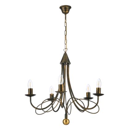 ONLI - Luster na reťazi MILVIA 5xE14/6W/230V bronzový