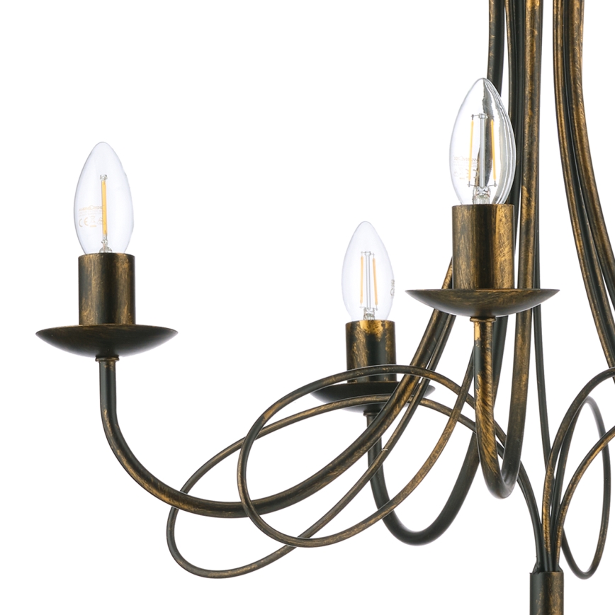 ONLI - Luster na reťazi MILVIA 5xE14/6W/230V bronzový