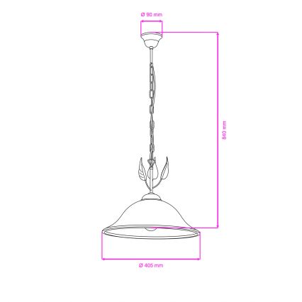 ONLI - Luster na reťazi MIRA 1xE27/22W/230V pr. 40 cm