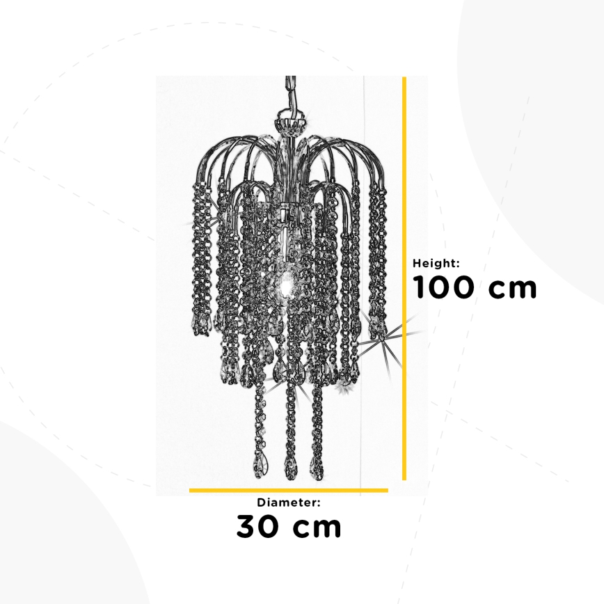 ONLI - Luster na reťazi PIOGGIA 1xE27/22W/230V lesklý chróm