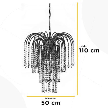 ONLI - Luster na reťazi PIOGGIA 5xE14/6W/230V zlatá