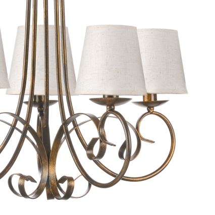 ONLI - Luster na reťazi POMPEI 5xE14/6W/230V bronzová