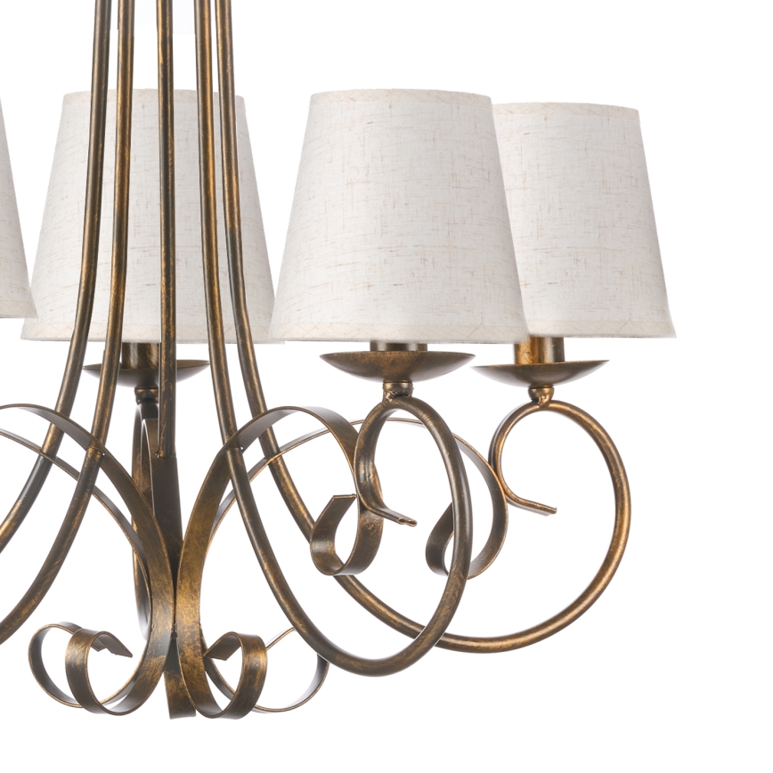 ONLI - Luster na reťazi POMPEI 5xE14/6W/230V bronzová