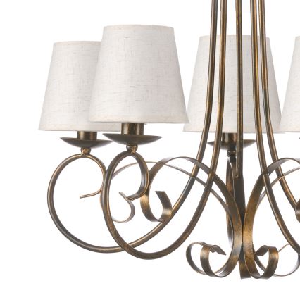 ONLI - Luster na reťazi POMPEI 5xE14/6W/230V bronzová