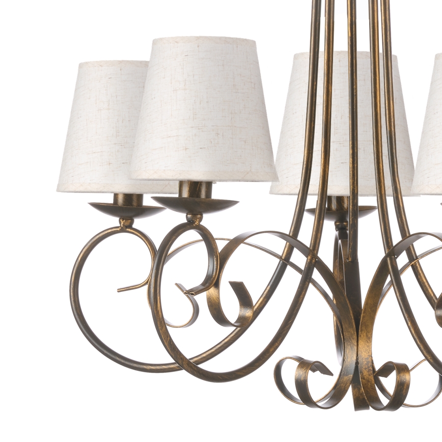 ONLI - Luster na reťazi POMPEI 5xE14/6W/230V bronzová