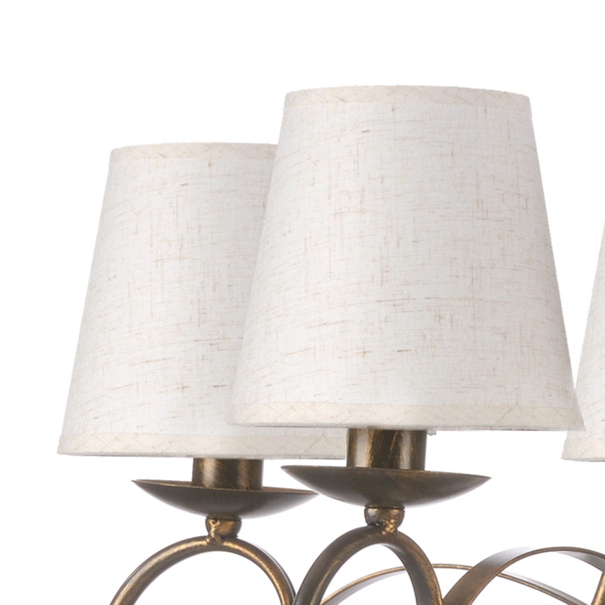 ONLI - Luster na reťazi POMPEI 5xE14/6W/230V bronzová