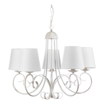 ONLI - Luster na reťazi POMPEI 5xE14/6W/320V biela