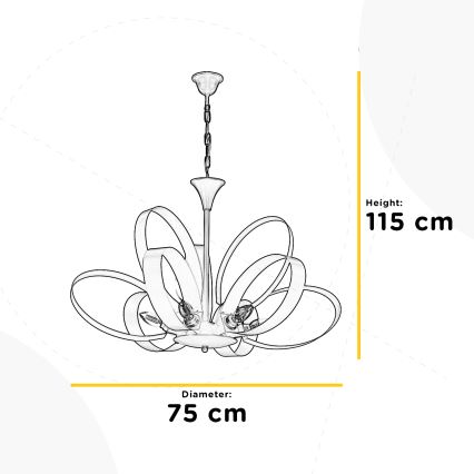 ONLI - Luster na reťazi SERENA 6xE14/6W/230V biela