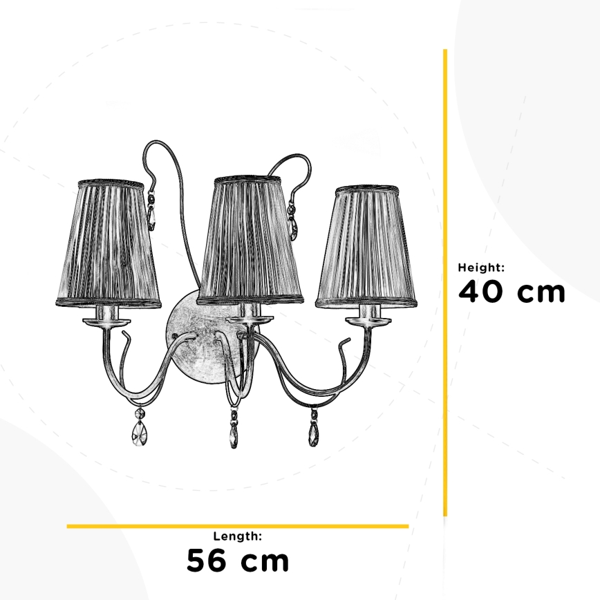 ONLI - Nástenné svietidlo DELIA 3xE14/6W/230V