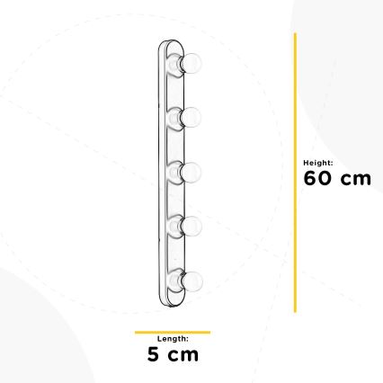 ONLI - Nástenné svietidlo HOLLYWOOD 5xE14/6W/230V biela