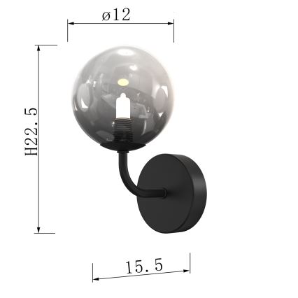 ONLI - Nástenné svietidlo PALOMA 1xG9/10W/230V čierna/dymová