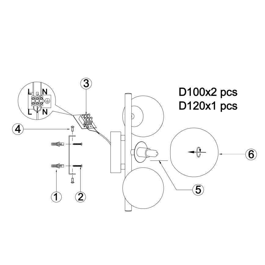 ONLI - Nástenné svietidlo PALOMA 3xG9/10W/230V zlatá