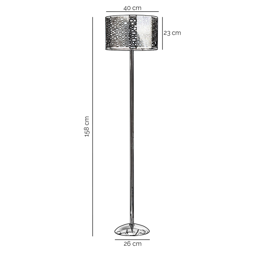 ONLI - Stojacia lampa BRUCE 1xE27/15W/230V matný chróm
