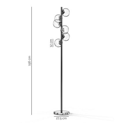 ONLI - Stojacia lampa KIMBERLY 6xG9/6W/230V lesklý chróm