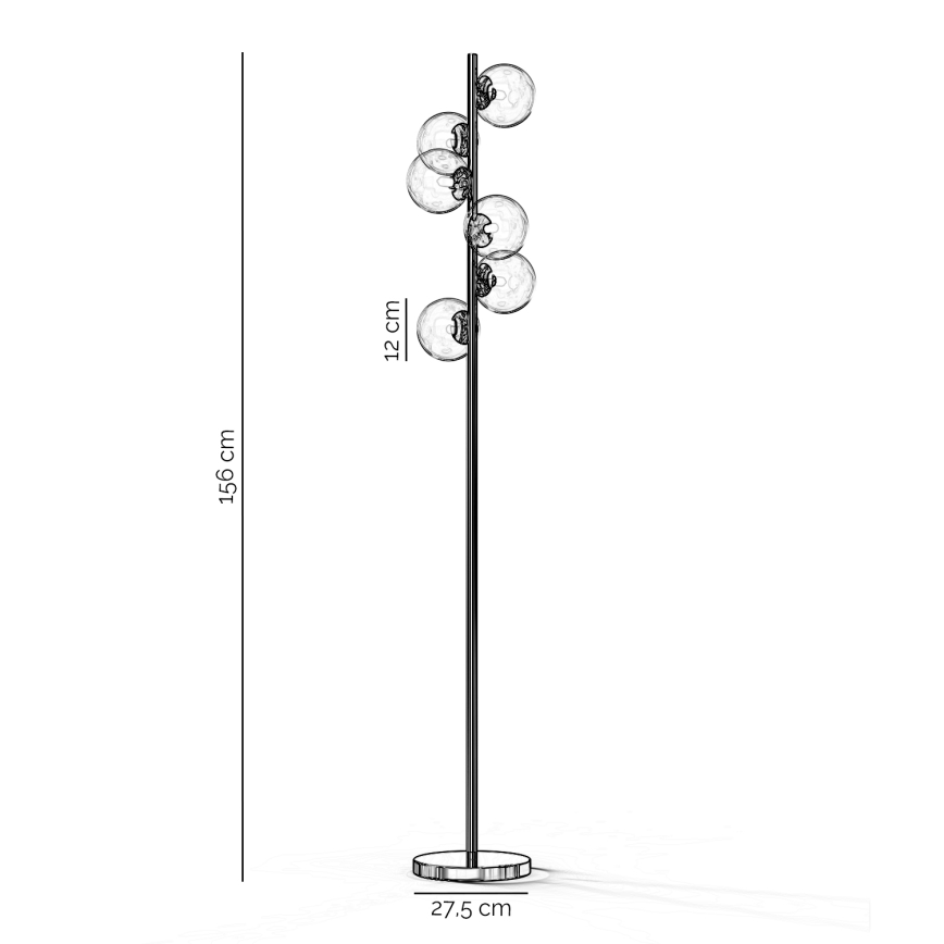 ONLI - Stojacia lampa KIMBERLY 6xG9/6W/230V lesklý chróm