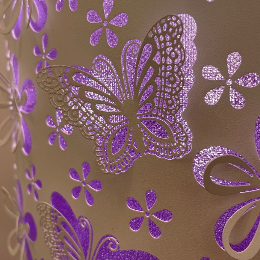 ONLI - Stojacia lampa TITILLA 1xE27/22W/230V fialová/biela