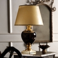ONLI - Stolná lampa AMADEUS 1xE27/15W/230V 72 cm čierna/zlatá