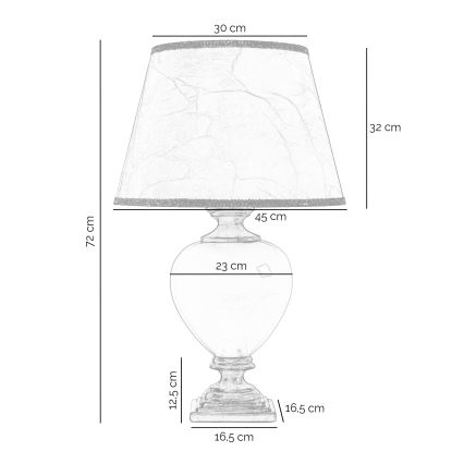 ONLI - Stolná lampa AMADEUS 1xE27/15W/230V 72 cm čierna/zlatá