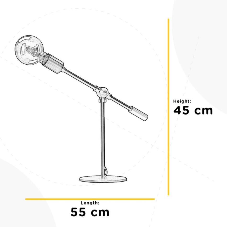 ONLI - Stolná lampa ASTE 1xE27/15W/230V 45 cm čierna/zlatá