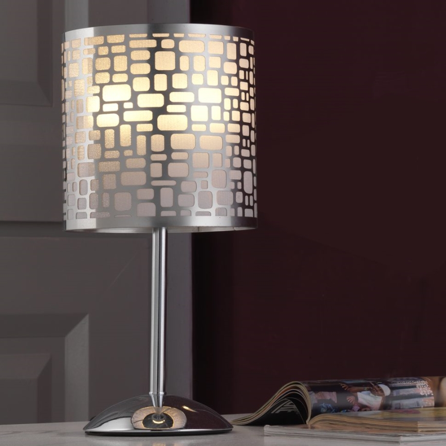 ONLI - Stolná lampa BRUCE 1xE27/15W/230V 40 cm matný chróm