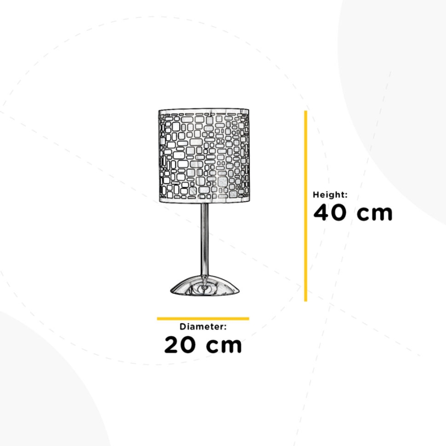 ONLI - Stolná lampa BRUCE 1xE27/15W/230V 40 cm matný chróm