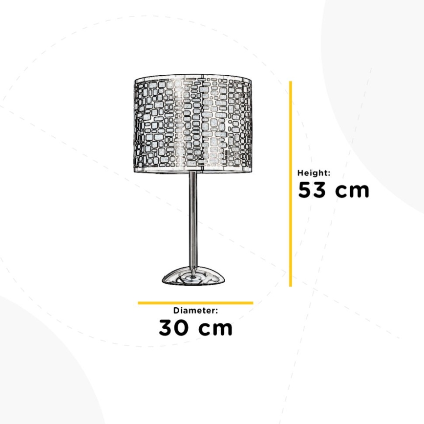 ONLI - Stolná lampa BRUCE 1xE27/15W/230V 53 cm matný chróm
