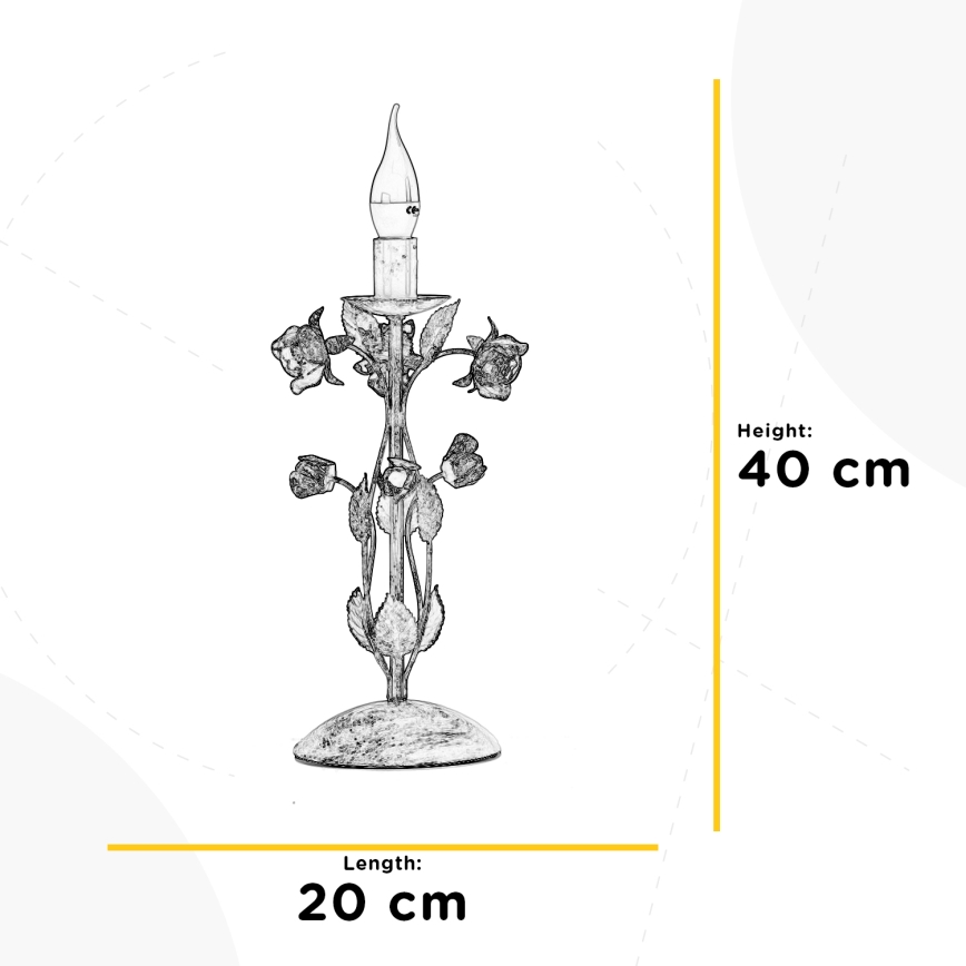 ONLI - Stolná lampa CAROLINA 1xE14/6W/230V 40 cm bronzová