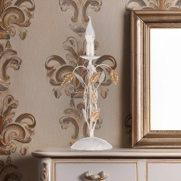 ONLI - Stolná lampa COLLANA 1xE14/6W/230V 40 cm biela