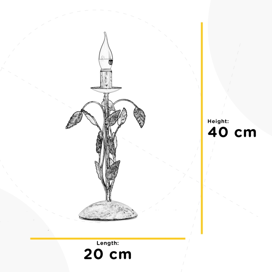 ONLI - Stolná lampa COLLANA 1xE14/6W/230V 40 cm biela