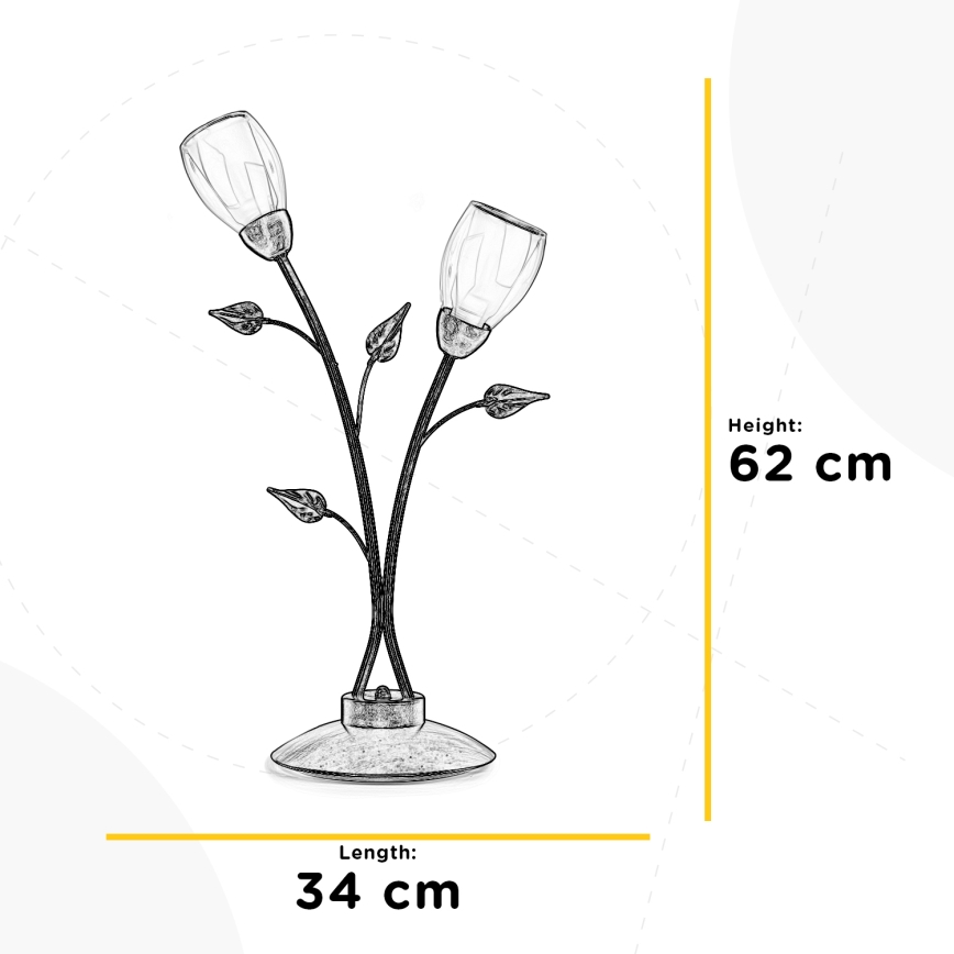 ONLI - Stolná lampa LILIANA 2xE14/6W/230V 60 cm