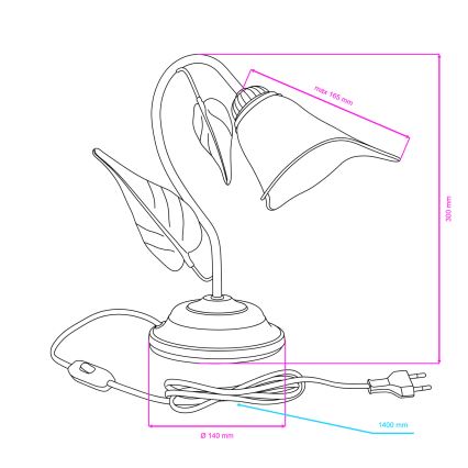 ONLI - Stolná lampa MIRANDA 1xE14/6W/230V