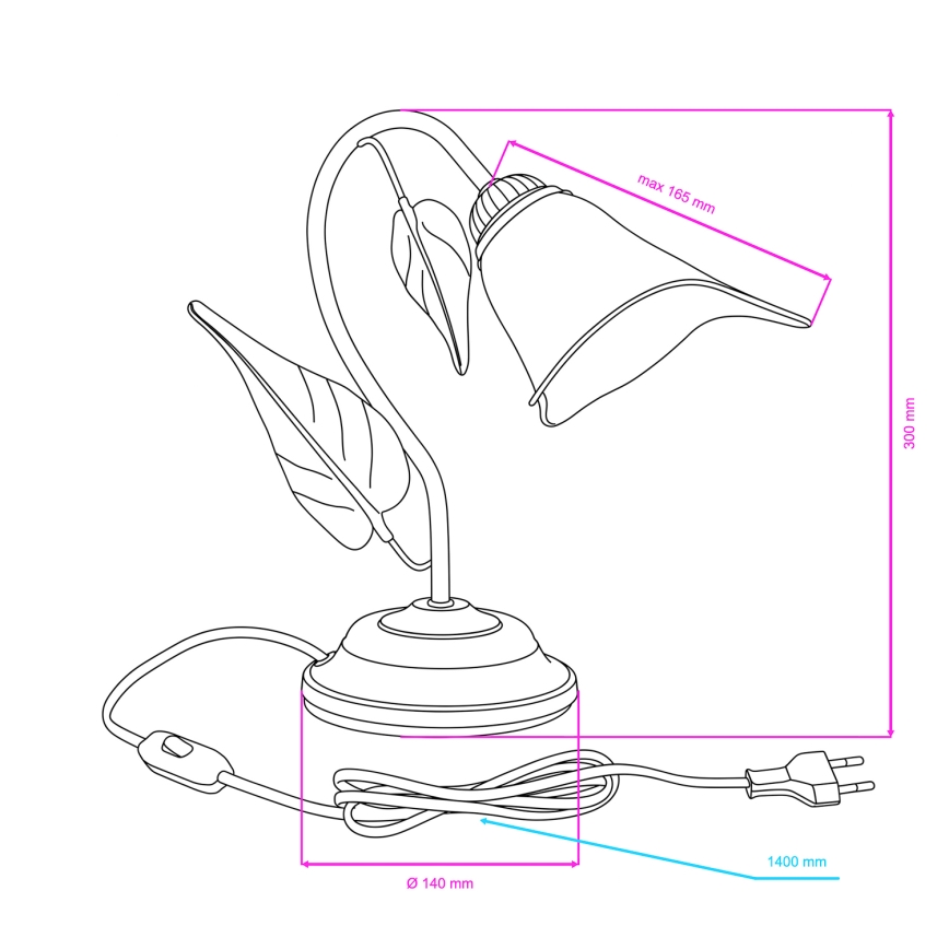 ONLI - Stolná lampa MIRANDA 1xE14/6W/230V