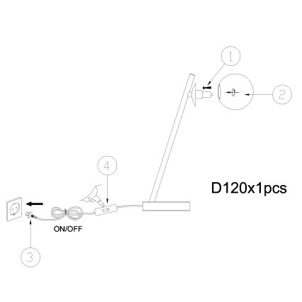 ONLI - Stolná lampa PALOMA 1xG9/10W/230V 38,5 cm zlatá