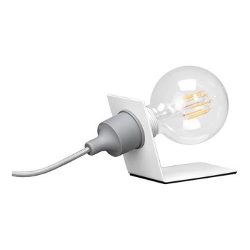 ONLI - Stolná lampa WIRE 1xE27/15W/230V 10 cm šedá/biela