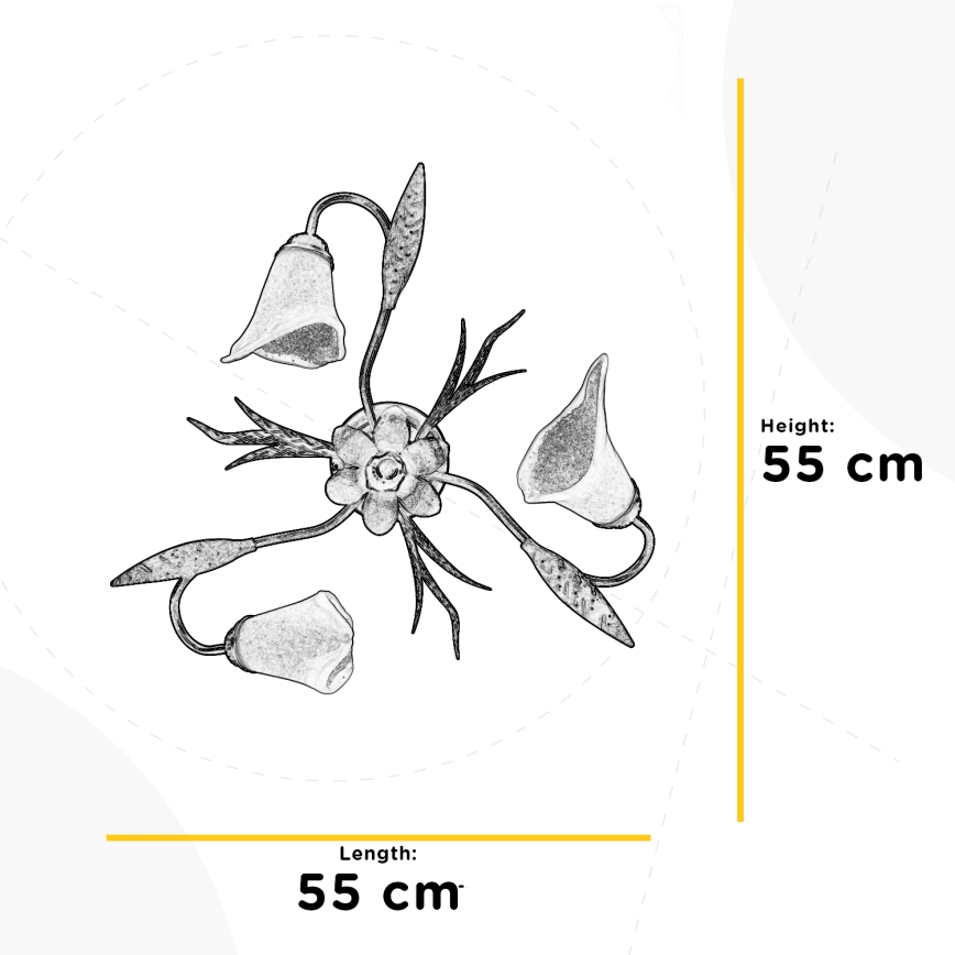 ONLI - Stropné svietidlo ALGA 3xE14/6W/230V bronzová