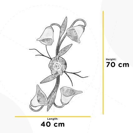 ONLI - Stropné svietidlo ALGA 4xE14/6W/230V bronzová