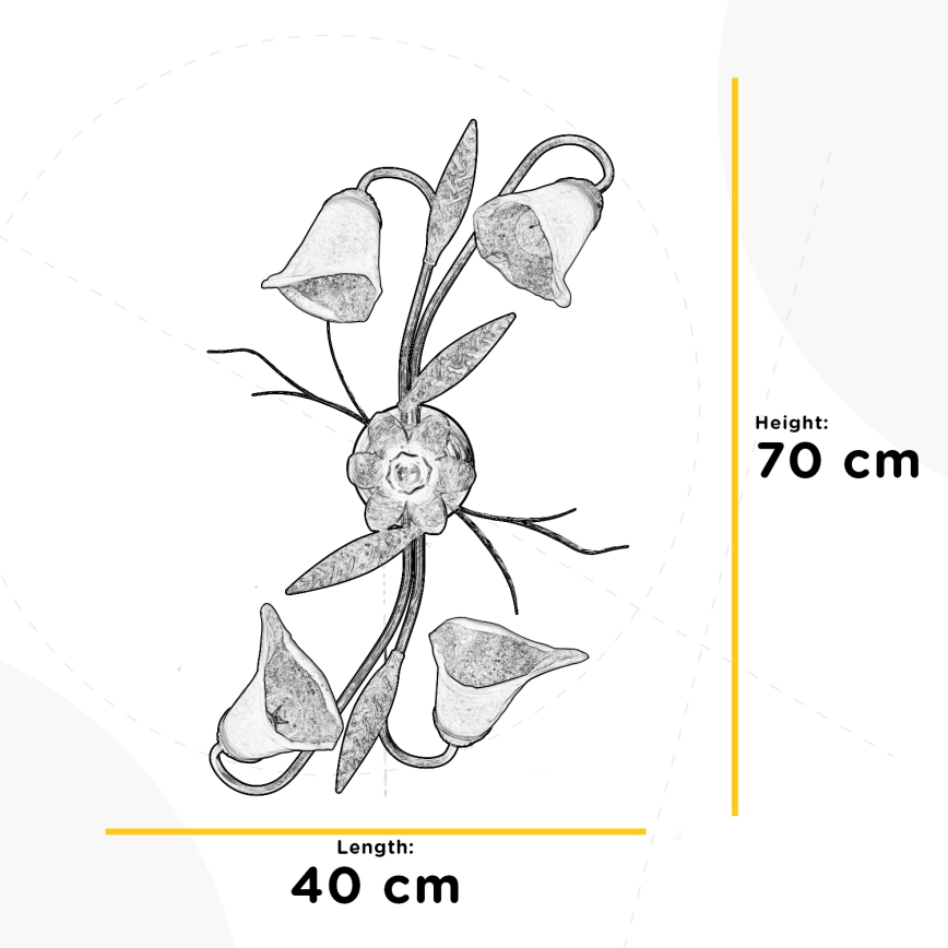 ONLI - Stropné svietidlo ALGA 4xE14/6W/230V bronzová
