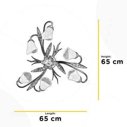 ONLI - Stropné svietidlo ALGA 6xE14/6W/230V bronzová
