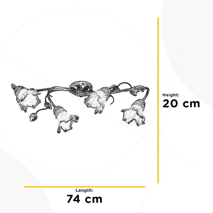 ONLI - Stropné svietidlo ARIANNA 4xE14/6W/230V bronzové